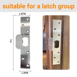 7-Inch Extended Door Strike Plate, Heavy Duty Stainless Steel, Silver