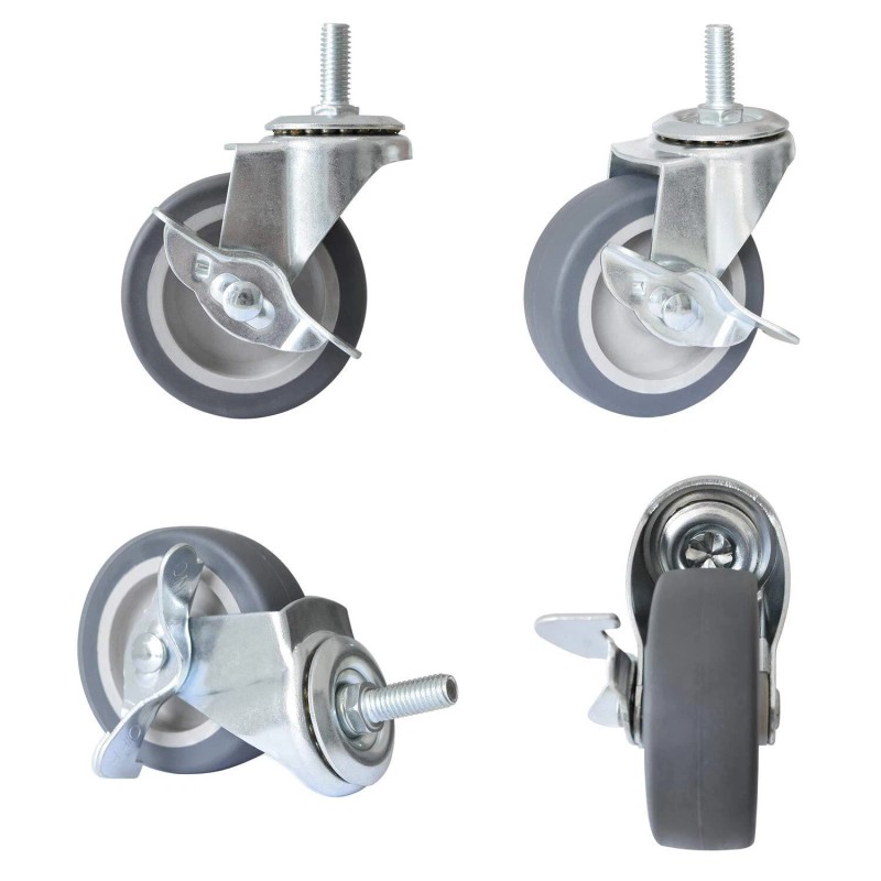 AAGUT M10 X 1.5 Black Industrial Caster Wheels 3 Inch