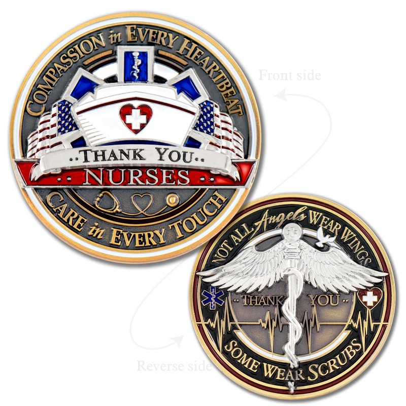 Armor Coin & Emblem - Medical Nurse Appreciation Challenge Coin