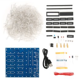 3D LED Light Squared Kit 8 x 8 x 8 Cube Blue Red DIY Hand Made Gift Home Decoration(Blue )