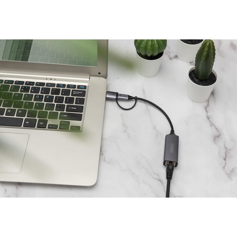 DIGITUS DN-3028 USB Type-C™ Gigabit Ethernet Adapter 2.5G, USB-C™ +