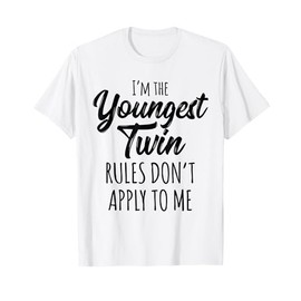 Twins Shirts Birthday Funny Siblings Youngest Twin T-Shirt