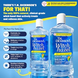 TN Dickinson's Witch Hazel Natural Astringent, 16 oz (Pack of 3)