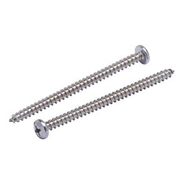 #10 X 3" Stainless Pan Head Phillips Wood Screw, (25pc), 18-8 (304) Stainless Steel Screws by Bolt Dropper