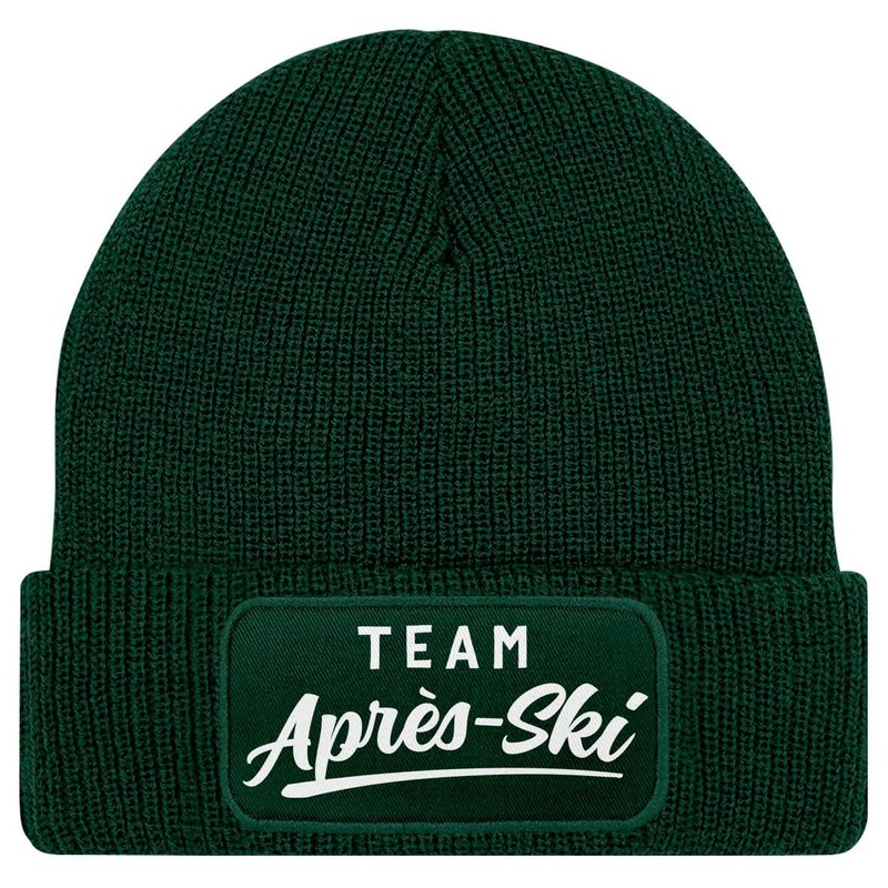 MoonWorks® Men's Beanie with Patch Knitted Hat with Saying Skiing