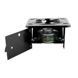 Coghlan's Portable Folding Camp Stove – Compact, Lightweight Steel Cooking Stove for Camping, Backpacking, Hiking, or Emergency Use – Uses Canned Heat or Fuel Tablets, Black
