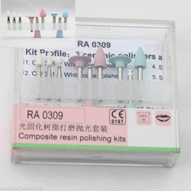 1 Box Dental Composite Polishing Kit RA 0309 Diamond Burs Cups for Dentistry Low Speed Handpiece Contra Angle Orthodontic Tools Resin Composite