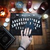 WICCSTAR Wooden black Ouija board game with planchette and detailed
