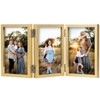 Triple 5x7 Photo Frame Hinged Folding Wood Picture Frame with