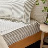 Yard Hebden Striped 100% Cotton Fitted Sheet, Grey