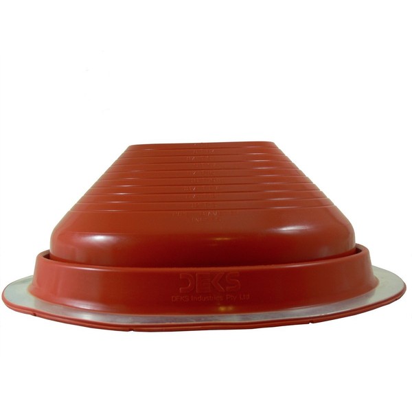 Dektite #8 Red Silicone Metal Roof Pipe Flashing, Round Base, Pipe OD 7" - 13"