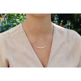 SILBERMOOS Women's Necklace with Pendant Stick Chain Filigree Matt Delicate Anchor Chain 925 Sterling Silver 41 44 47 cm, Sterling Silver, Not Applicable