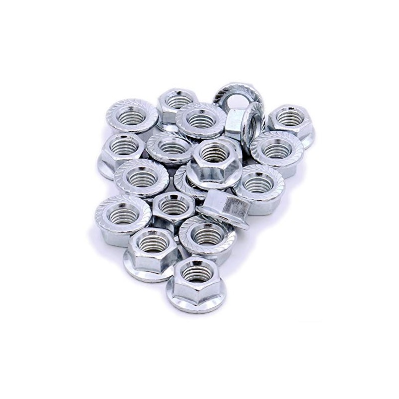 M4 (4mm) Serrated Flange Hex Nut - Steel (Pack of