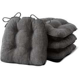 IPYNBAP Chair Cushions for Dining Chairs Set of 4, 4 Pack (15.5x15.5), Dark Gray