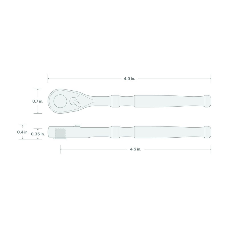 TEKTON 1/4 Inch Drive x 4-1/2 Inch Bit Ratchet |