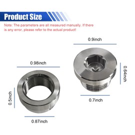 2PCS Oxygen Sensor Stepped Mounting Bung and Plugs, M18-1.5 Threaded Weld Oxygen Air Fuel Ratio Meter O2 Oxygen Sensor Bung, Stainless Steel Fittings Weld Bungs
