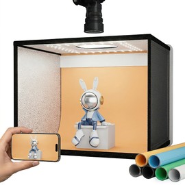 RALENO 16"x12"x12" Photo Studio Light Box, Quick-Release Portable Photography Lightbox, Shooting Tent Kit (CRI>95 | 24W Adjustable Brightness | 6 Backdrops) for Product Jewelry Watches Cosmetics