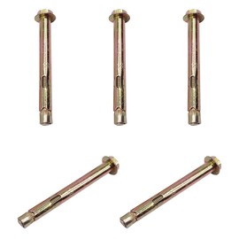 Leliafleury M8*70 Expansion Screw Bolts 5Pcs Carbon Steel Anchor Bolts Hex Nut Bolt Sleeve for Wall Brick Concrete Masonry Fixings
