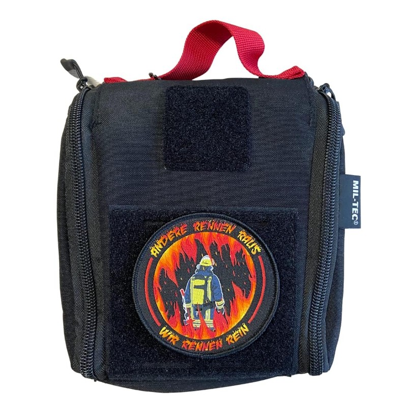 polizeimemesshop Helden Fire Brigade Patch "Wir Rennen Rein Textil" [German