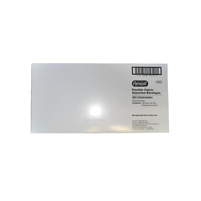 REXALL 100 REXALL BANDAGES FLEXIBLE FABRIC ASSORTED SIZES (3 PACK)