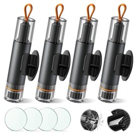 Pack of 4 Seat Belt Cutter, Emergency Hammer, 2-in-1 Car Glass Breaker with Belt Cutter, Emergency Hammer Car with Belt Cutter, Glass Breaker Car Essentials, Emergency Hammer for Car, Bus