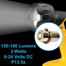 HQRP High Power Bulb 2-Pack Compatible with 8.4V 9.6V 12V 14.4V 18V Volt Dewalt Flashlight DW908 DW919 DW906 DW918 DW904 DW902 DW904 DW9043 92546-1 A-90261 A-90233 ML902 ML702#49-81-0090