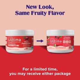 Ultima Replenisher Daily Electrolyte Powder Drink Mix – Sugar Free – Cherry Pomegranate, 30 Servings – Hydration Powder with 6 Electrolytes and Trace Minerals – Keto Friendly, Vegan, Non-GMO