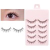 GRTUFOBA 5 Pairs False Eyelashes for Upper Eyelashes, Natural, Black