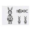 4 x 'Patterned Hare' Temporary Tattoos - Water Resistant, Skin-Safe,