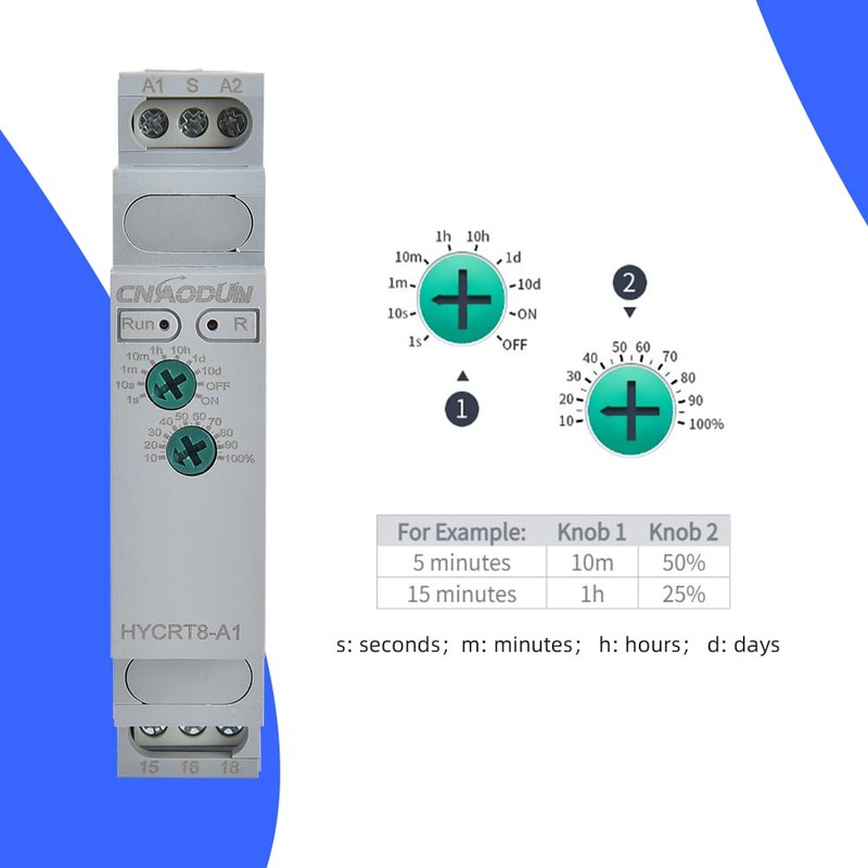 Delay ON HYCRT8-A1 0.1sec-10day AC/DC 24-240V Power On Delay Relay