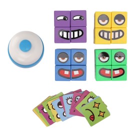 Expressions Matching Cube Face Changing Building Blocks Educational Interactive Toy for Kids