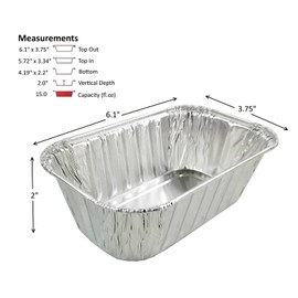 Pactogo Disposable 1 lb. Aluminum Foil Mini Loaf Pans with Clear Dome Lids (Pack of 100 Sets)