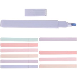 Healeved Marcadores Fluorescentes en Tonos Pastel 12 Piezas Resaltadores de Punta Inclinada Set Doble 6 Pcs Dulce 6 Pcs Salado para Estudiantes y Oficina Adecuado para Subrayar
