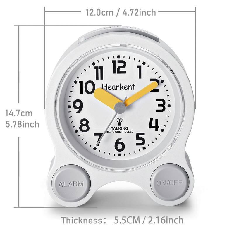 Hearkent Talking Alarm Clock with German Pleasant Voice, Backlight and