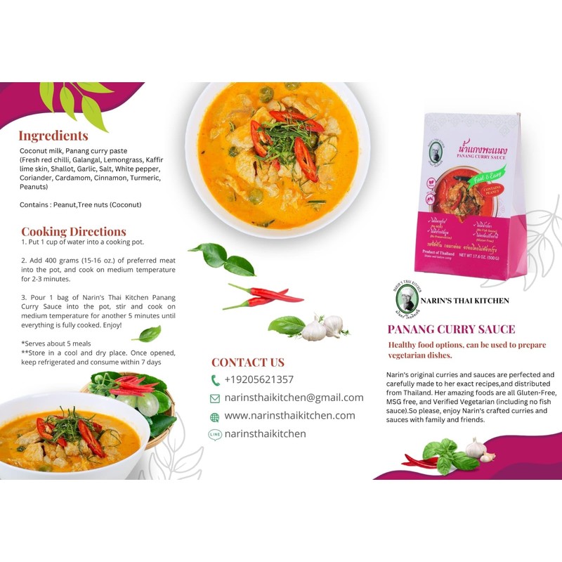 Narin's Thai Kitchen Panang Curry Sauce – Creamy Thai Panang