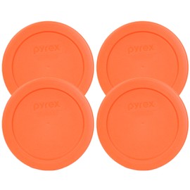 Pyrex 7200-PC Round 2 Cup Storage Lid for Glass Bowls (4, Orange)