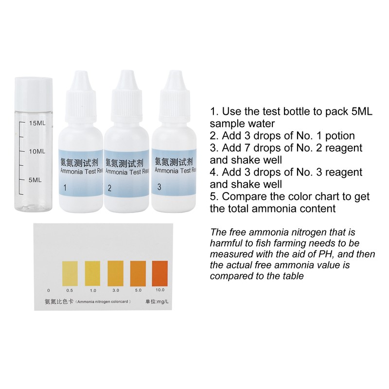 Aquarium Ammonia Nitrogen Test Agent Fish Tank Water Quality Ammonia