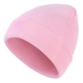 Zando Unisex Pink Beanie Cute Kids Winter Beanie Hat for Girls Boys Slouchy Warm Soft Baby Winter Hat for Girls Boys Beanie Knit Hat Toddler Winter Beanies for Kids Hallowenn Accessories One Size
