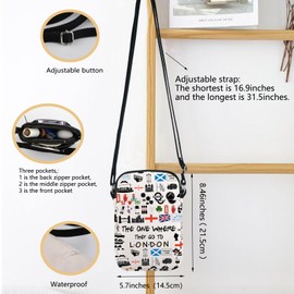 FOTAP London Travel Crossbody Bag London Souvenirs Gifts London Messenger Bags London Travel Shoulder Bag London Travel Bag (LONDON CB UK)