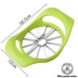 Starchef Apple Fruit Cutter,Slicer,Divider,Corer,Wedger,Stainless Steel,Slicer for Apples,Pears,Fruits,Ergonomic Handle, Easy Grip, Sharp Blade,One-Piece Design(12 Slices,Green)