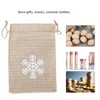 25Pcs Drawstring Bag Like Linen Snow Pattern Gift Bag Christmas