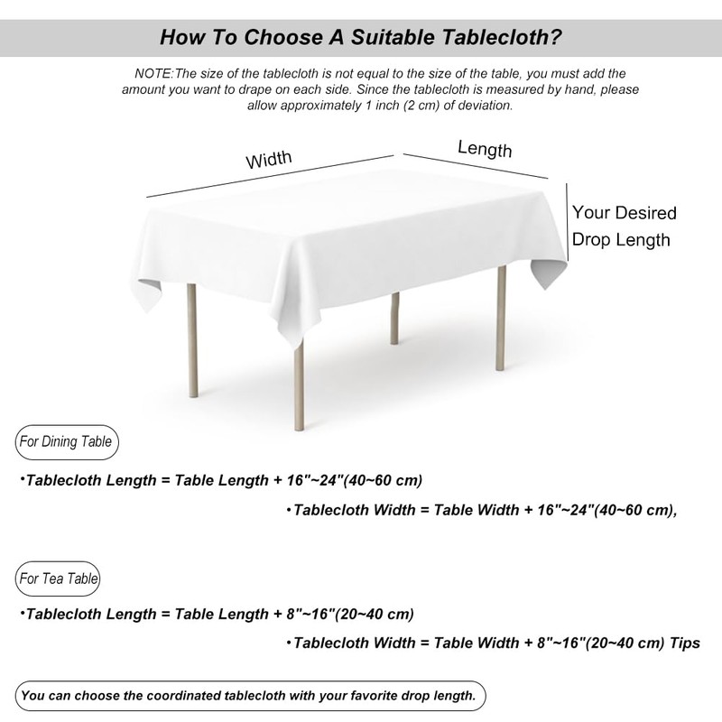 meioro Rectangular Tablecloth, Solid Colour Table Linen, Tassel Tablecloths, Cotton