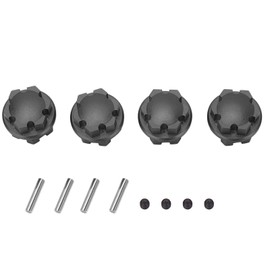 4PCS RC Wheel Hex Hub Aluminum Alloy 17mm RC Hub Nut Wheel Drive Hex Hub Adapter with Pins for Traxxas RC Car Upgrade Parts Black