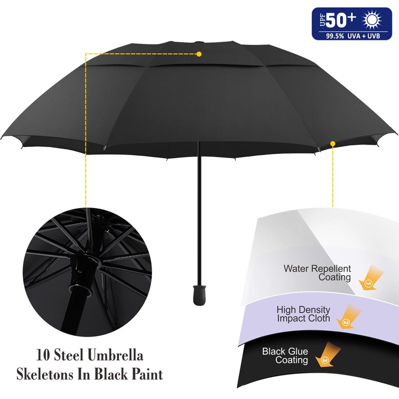 DUOUPA Adjustable Sun Umbrella with Clamp Clip UPF 50+ Portable