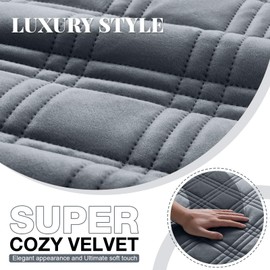 TAOCOCO 100% Waterproof Recliner Chair Cover, Recliner Covers for Recliner Chair with Pocket, Non Slip Reclining Chair Cover Furniture Protector for Kids, Pets(23.6'', Dark Grey-Velvet)