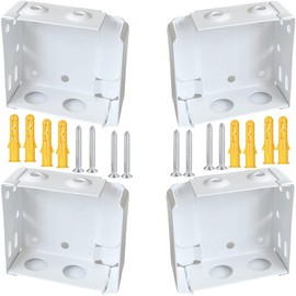 Cutelec 4pcs Box Mounting Bracket 2 Sets for 2inch High Rail Venetian Blinds White Color Head Track End Cover Holder Window Blinds Headrail with 2" x2-1/4 in Size