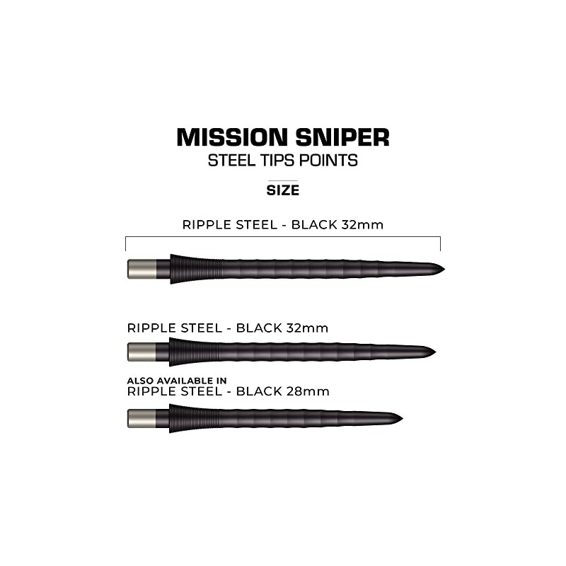 Mission Darts Sniper Points Ripple | Steel Tip Replacement Points