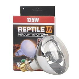 LUCKY HERP Reptile UVA UVB Mercury Vapor Bulb Lamp,Screw Thread,125 Watt (Clear)