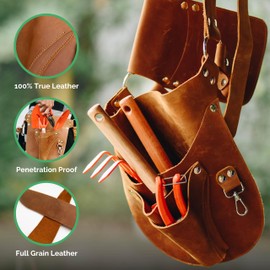 Botanica Leather Garden Tool Belt for Women with Glove Holder - Florist Belt - Durable Gardeners Tool Belt for Women - Gardening Belt - Gardening gift for women - Utility belt