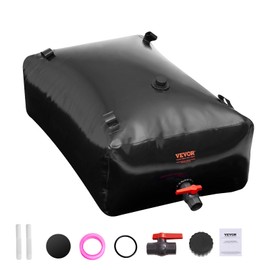 VEVOR 330L/87.17 Gallon Collapsible Water Storage Bladder, RV Water Tank, 1000D PVC, Portable, Fire Prevention, Camping, Emergency